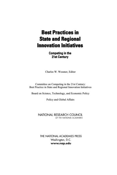 Preview of Best Practices in State & Regional Innovation Initiatives