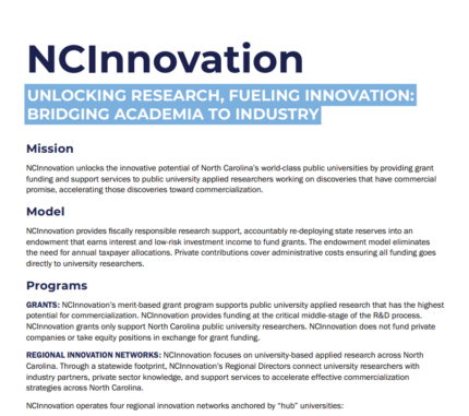Preview of NCInnovation Overview